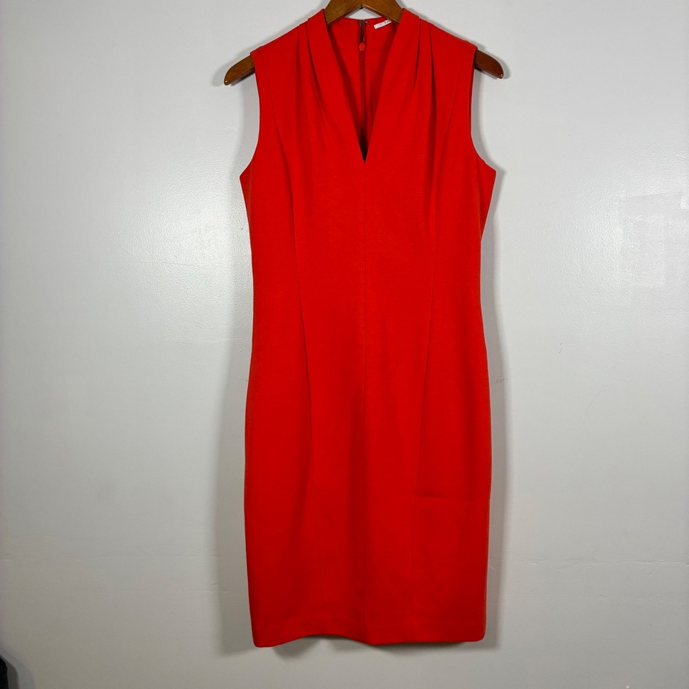T Tahari Sheath Dress S Sleeveless V-Neck Office Cocktail Chic Power Dressing